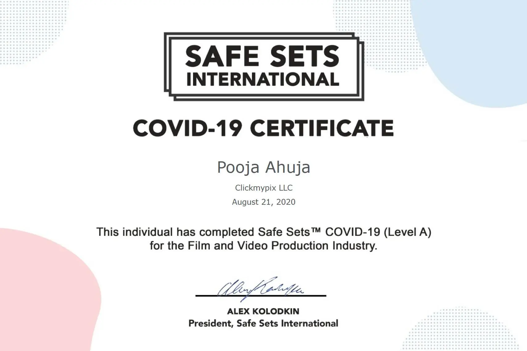 Safe Certificate