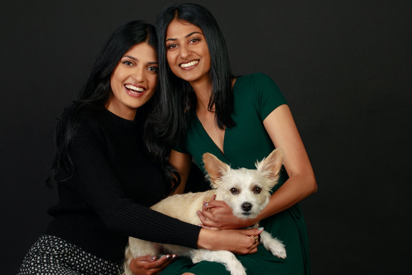 family photoshoot with pet