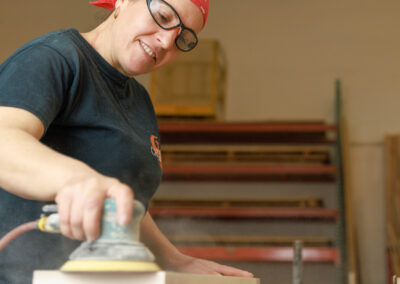 woman working on wood